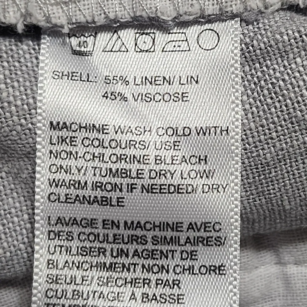 Saks Fifth Avenue Linen Blend Pants Mens 32x32 Gray Straight Leg Dress Slacks